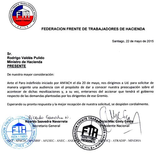 Por Paro Aduanas, FTH solicita urgente reunión a Ministro de Hacienda 